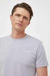 Calvin Klein tricou din bumbac culoarea gri, neted 9BYX-TSM01U_09X