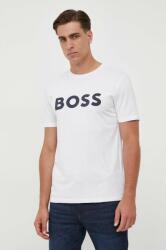 Boss Orange BOSS tricou din bumbac BOSS CASUAL culoarea bej, cu imprimeu 9BYY-TSM0B3_01X