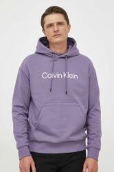 Calvin Klein hanorac de bumbac barbati, culoarea violet, cu glugă, cu imprimeu 9BYX-BLM010_40X
