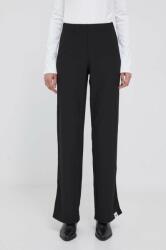 Calvin Klein Jeans pantaloni femei, culoarea negru, drept, high waist 9BYX-SPD0Z8_99X