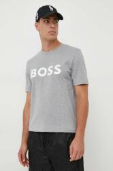 Boss tricou din bumbac culoarea gri, cu imprimeu 50495742 9BYX-TSM04C_09X