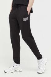 Tommy Jeans pantaloni de bumbac culoarea negru, neted 9BYX-SPM01J_99X