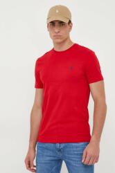 Ralph Lauren tricou din bumbac bărbați, culoarea roșu, uni 710671438 PPYX-TSM06U_29X
