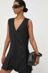 Victoria Beckham rochie din amestec de lana culoarea negru, mini, mulata 9BYX-SUD0Z3_99X