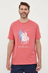 Ralph Lauren tricou din bumbac culoarea rosu, cu imprimeu 9BYX-TSM05M_33X
