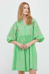 Rich & Royal rochie din bumbac culoarea verde, mini, evazati MBYX-SUD005_71X