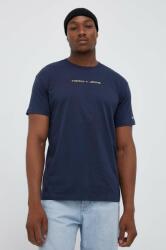 Tommy Jeans tricou din bumbac culoarea albastru marin, cu imprimeu 9BYX-TSM11U_59X