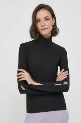 Calvin Klein longsleeve femei, culoarea negru, cu guler 9BYX-TSD1AH_99X