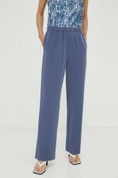 Samsoe Samsoe pantaloni femei, culoarea bleumarin, drept, high waist 9BY8-SPD08F_59X