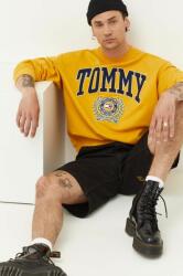 Tommy Hilfiger hanorac de bumbac barbati, culoarea galben, cu imprimeu 9BYX-BLM02B_18X