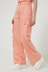 Hugo pantaloni femei, culoarea portocaliu, drept, high waist 9BYX-SPD02B_22X