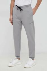 Armani Exchange pantaloni de trening barbati, culoarea gri, neted PPYX-SPM07W_90X