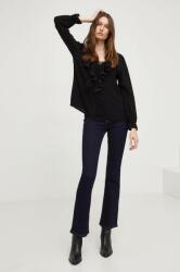 ANSWEAR bluza femei, culoarea negru, cu imprimeu BMYX-BDD033_99X