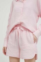 Rich & Royal pantaloni scurti femei, culoarea roz, neted, high waist MBYX-SZD001_30X