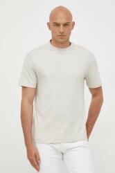 Calvin Klein tricou din bumbac culoarea bej, cu imprimeu 9BYX-TSM01W_80X
