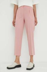 PS Paul Smith pantaloni de lana culoarea roz, fason tigareta, high waist 9BYX-SPD02T_30X