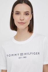 Tommy Hilfiger tricou din bumbac femei, culoarea alb 9BYX-TSD14J_00X