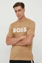 Boss tricou din bumbac culoarea bej, cu imprimeu 50495742 9BYX-TSM04C_08X