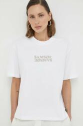 Samsoe Samsoe tricou din bumbac culoarea alb PPYX-TSD1YG_00A