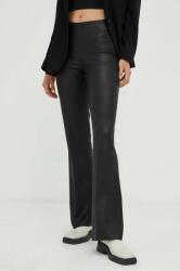Day Birger et Mikkelsen pantaloni de piele femei, culoarea negru, evazati, high waist 99KK-SPD0AH_99X