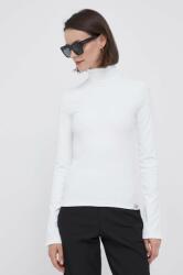 Calvin Klein longsleeve femei, culoarea alb, cu guler 9BYX-TSD1AH_00X