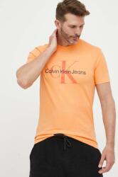 Calvin Klein Jeans tricou din bumbac bărbați, culoarea portocaliu, cu imprimeu J30J320806 9BYX-TSM02A_24X