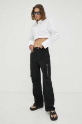 Herskind pantaloni Tilly femei, culoarea negru, lat, high waist 9BYX-SPD04A_99X