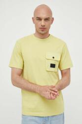 Calvin Klein Jeans tricou din bumbac culoarea galben, neted 9BYX-TSM029_10X