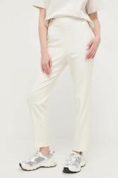 Boss pantaloni femei, culoarea alb, fason tigareta, high waist 9BYX-SPD020_01X