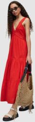 AllSaints rochie din bumbac culoarea rosu, maxi, evazati 9BYX-SUD0L6_33X