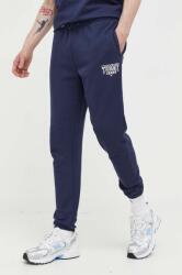 Tommy Jeans pantaloni de bumbac culoarea albastru marin, neted 9BYX-SPM01J_59X