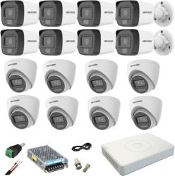 Hikvision Sistem supraveghere mixt 16 camere Hikvision 2MP Dual Light DVR 4MP cu accesorii incluse SafetyGuard Surveillance