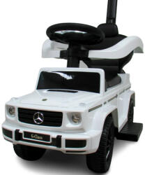 R-Sport Mercedes AMG G350 bébitaxi, tolókarral, fehér (BEBITAXI-MERCEDES-G350-WHITE)