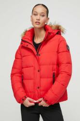 Superdry rövid kabát női, piros, téli - piros XS - answear - 37 990 Ft