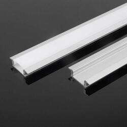 V-TAC süllyeszthető alumínium LED szalag profil fehér fedlappal 2m - SKU 10320 (10320)