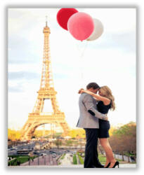 DIY Számfestő Szerelem az Eiffel Toronynál - akciós számfestő készlet (40x50cm) (I13171)