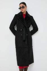 Patrizia Pepe kabát női, fekete, átmeneti, kétsoros gombolású - fekete 36