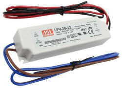 MEAN WELL LPV-20-12 IP67 141x30x20 mm 12V DC LED tápegység