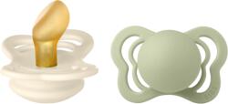 BIBS - Set 2 suzete Couture Latex, tetina anatomica, 0 luni +-Ivory/Sage