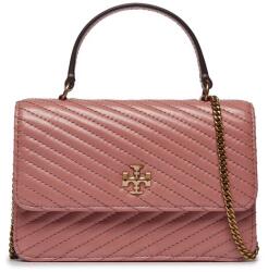 Tory Burch Táska Kira Moto Quilt Mini Top Handle Chain Wallet 155893 Rózsaszín (Kira Moto Quilt Mini Top Handle Chain Wallet 155893)