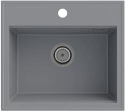 SINK Quality Mosogató Minőségi Ferrum Új 5055, 1 kamrás gránit mosogató 560x500x210 mm + króm szifon, szürke, SKQ-FER. 5055. GX (SKQ-FER.5055.G.X)