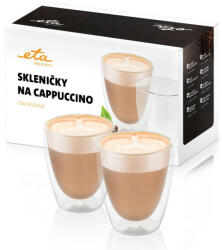 ETA Set 2 pahare pentru capuccino ETA 4181 93010, 240 ml, pereti dubli din sticla borosilicata (ETA418193010)