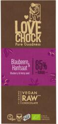 Lovechock Ciocolata raw vegana cu afine si seminte de canepa, fara gluten bio 70g