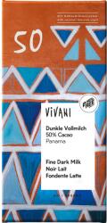 VIVANI Ciocolata cu 50% cacao si lapte integral bio 80g