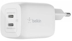 Belkin WCH013vfWH BoostCharge Dual USB-C PD GaN Wall Charger 68W fehér (WCH013vfWH)