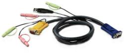 ATEN Cablu KVM Aten 2L-5302U, convertor Serial la Video si USB si 2 x Jack 3.5mm, 5 m (2L-5305U)