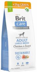 Brit Care Dog Sustainable Adult Large Breed Chicken & Insect hrana pentru caini adulti de talie mare cu pui si insecte 12+2 kg
