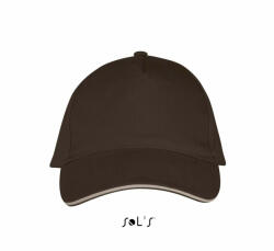 SOL'S Uniszex sapka SOL'S SO00594 Sol'S Long Beach - 5 panel Cap -Egy méret, Chocolate/Beige