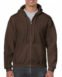 Gildan Uniszex kapucnis pulóver Gildan GI18600 Heavy Blend Adult Full Zip Hooded Sweatshirt -3XL, Dark Chocolate