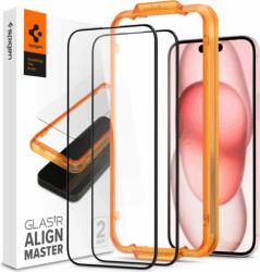 Spigen AlignMaster Glas. tR Apple iPhone 15 Plus Edzett üveg kijelzővédő (2db) (AGL06886)